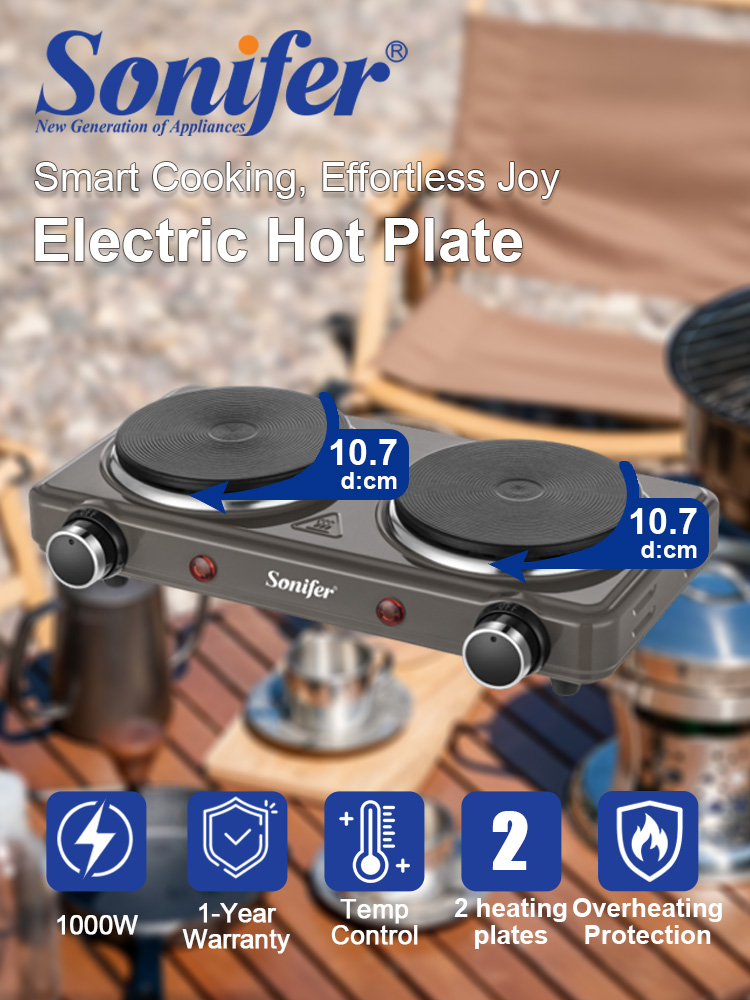 Induction Cooktop Portable - Fornello Elettrico a Doppio Bruciatore Sonifer