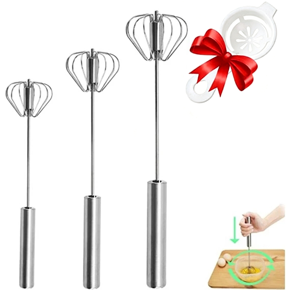 Kitchen Appliances B&Q - Frullino per Uova in Acciaio Inox